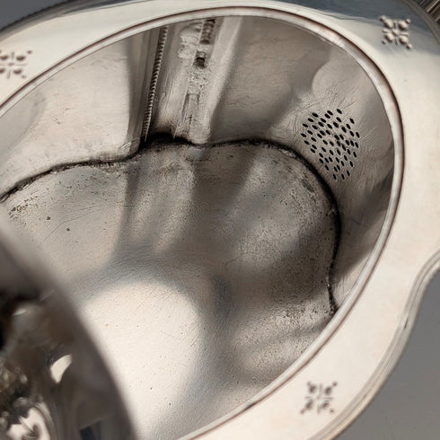 Antique British Silver Plate Drum-Shaped Teapot, circa 1870, W&G Sissons